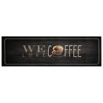 Vidaxl tapis de cuisine lavable texte coffee 45x150 cm velours