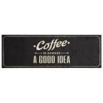 Vidaxl tapis de cuisine lavable texte coffee 60x180 cm velours