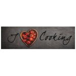 Vidaxl tapis de cuisine lavable texte cooking 45x150 cm velours