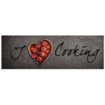Vidaxl tapis de cuisine lavable texte cooking 60x180 cm velours