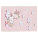 Vidaxl tapis enfants rose 160x230 cm licorne lavable