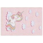 Vidaxl tapis enfants rose 160x230 cm licorne lavable
