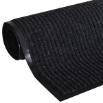 Vidaxl tapis d'entre noir pvc 90 x 60 cm