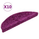 Vidaxl tapis d'escalier 10 pices 56x17x3 cm violet demi - rond