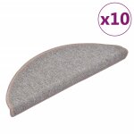 Vidaxl tapis d'escalier 10 pices 65 x 24 x 4 cm marron clair demi - rond grand