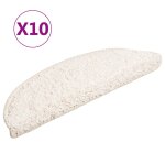 Vidaxl tapis d'escalier 10 pi�ces 56 x 17 x 3 cm blanc demi - rond