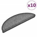 Vidaxl tapis d'escalier 10 pi�ces 56 x 17 x 3 cm gris fonc� demi - rond
