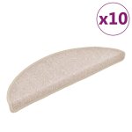 Vidaxl tapis d'escalier 10 pi�ces 56 x 17 x 3 cm taupe demi - rond
