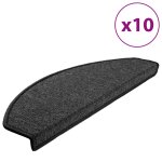 Vidaxl tapis d'escalier 10 pi�ces 65 x 24 x 4 cm anthracite demi - rond grand