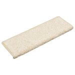 Vidaxl tapis d'escalier 15 pi�ces 65 x 21 x 4 cm blanc bord rectangulaire