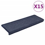 Vidaxl tapis d'escalier 15 pièces 65 x 21 x 4 cm gris foncé et bleu bord rectangulaire Vidaxl tapis d'escalier 15 pièces 65 x 21 x 4 cm gris foncé et bleu bord rectangulaire