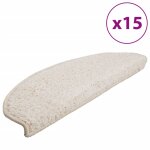 Vidaxl tapis d'escalier 15 pi�ces 65 x 21 x 4 cm blanc demi - rond grand