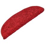 Vidaxl tapis d'escalier 15 pcs rouge 65x21x4 cm