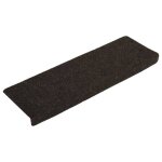 Vidaxl tapis d'escalier autocollants 15 pi�ces 65 x 21 x 4 cm marron fonc� bord rectangulaire