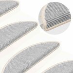 Vidaxl tapis d'escalier 15 pi�ces 56 x 17 x 3 cm argent demi - rond