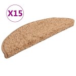 Vidaxl tapis d'escalier 15 pi�ces 56 x 17 x 3 cm beige demi - rond