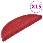 Vidaxl tapis d'escalier 15 pi�ces 56 x 17 x 3 cm non - slip rouge