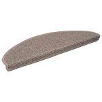 Vidaxl tapis d'escalier 15 pi�ces 65 x 21 x 4 cm beige fonc� demi - rond grand