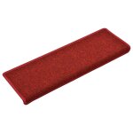 Vidaxl tapis d'escalier 15 pi�ces 65 x 21 x 4 cm rouge bordure rectangulaire