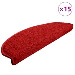 Vidaxl tapis d'escalier 15 pices 65 x 21 x 4 cm rouge demi - rond grand