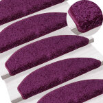 Vidaxl tapis d'escalier 15 pi�ces 65 x 21 x 4 cm violet demi - rond grand