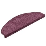 Vidaxl tapis d'escalier 15 pi�ces 65 x 21 x 4 cm violet fonc� demi - rond grand