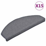 Vidaxl tapis d'escalier 15 pi�ces 65 x 24 x 4 cm gris clair et bleu demi - rond grand