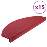 Vidaxl tapis d'escalier 15 pi�ces 65 x 24 x 4 cm rouge demi - rond grand