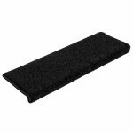 Vidaxl tapis d'escalier 20 pi�ces 65 x 21 x 4 cm noir bord rectangulaire