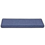 Vidaxl tapis d'escalier 30 pi�ces 65 x 21 x 4 cm bleu bord rectangulaire