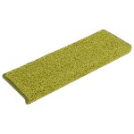 Vidaxl tapis d'escalier 30 pi�ces 65 x 21 x 4 cm vert bordure rectangulaire