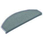Vidaxl tapis d'escalier 30 pi�ces 65 x 24 x 4 cm bleu mer demi - rond grand