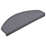 Vidaxl tapis d'escalier 30 pi�ces 65 x 24 x 4 cm gris clair et bleu demi - rond grand