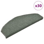 Vidaxl tapis d'escalier 30 pi�ces 65 x 24 x 4 cm vert fonc� demi - rond grand