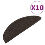 Vidaxl tapis d'escalier auto - adh�sifs 10 pcs anthracite 56x17x3 cm