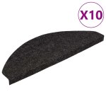 Vidaxl tapis d'escalier auto - adh�sifs 10 pcs anthracite 65x22, 5x3, 5 cm