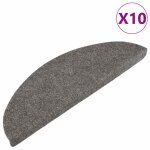 Vidaxl tapis d'escalier auto - adh�sifs 10 pcs gris 56x17x3 cm