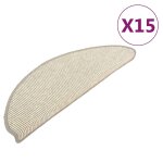 Vidaxl tapis d'escalier 15 pi�ces 65 x 21 x 4 cm argent demi - rond grand
