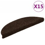 Vidaxl tapis d'escalier auto - adh�sifs 15 pi�ces 56x17x3 cm marron