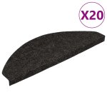 Vidaxl tapis d'escalier auto - adh�sifs 20 pcs noir 56x17x3 cm