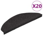 Vidaxl tapis d'escalier auto - adh�sifs 20 pcs noir 65x22, 5x3, 5 cm