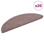 Vidaxl tapis d'escalier auto - adh�sifs 20 pi�ces 56 x 17 x 3 cm marron clair demi - rond