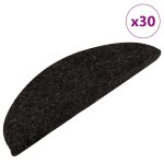 Vidaxl tapis d'escalier auto - adh�sifs 30 pcs anthracite 56x17x3 cm