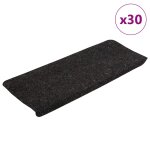 Vidaxl tapis d'escalier auto - adh�sifs 30 pcs anthracite 65x24, 5x3, 5 cm