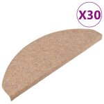 Vidaxl tapis d'escalier auto - adh�sifs 30 pcs beige 65x22, 5x3, 5 cm