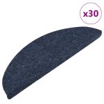Vidaxl tapis d'escalier auto - adh�sifs 30 pcs bleu 56x17x3 cm