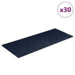Vidaxl tapis d'escalier autocollants 30 pi�ces 60 x 25 cm bleu marine rectangulaire