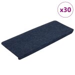 Vidaxl tapis d'escalier auto - adh�sifs 30 pcs bleu 65x24, 5x3, 5 cm