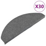 Vidaxl tapis d'escalier auto - adh�sifs 30 pcs gris 65x22, 5x3, 5 cm