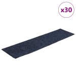 Vidaxl tapis d'escalier autocollants 30 pi�ces 76 x 20 cm gris bleu rectangulaire
